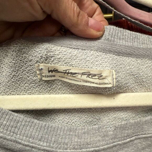 Free People We the Free New York  Graphic Camden Distressed Sweatshirt Grey NWOT - Picture 9 of 9